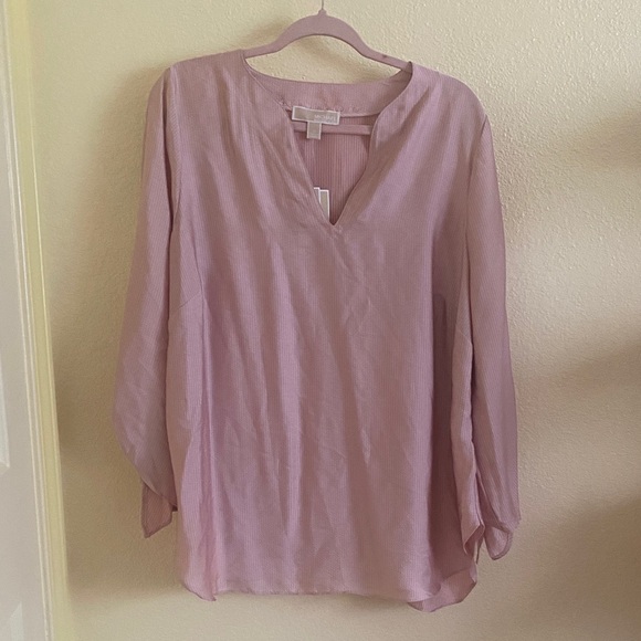 Michael Kors Tops - NWT Michael Kors Elegant Rosewater V-Neck Blouse, Size 1X
